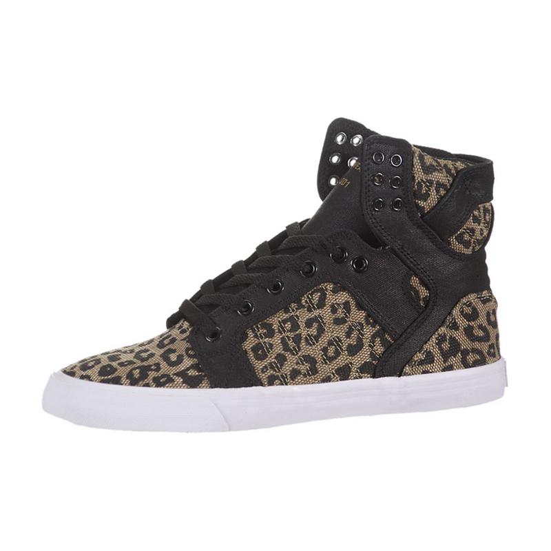 Zapatillas Altas Supra Argentina Mujer - SKYTOP Negras Leopardo (GXURO-9357)